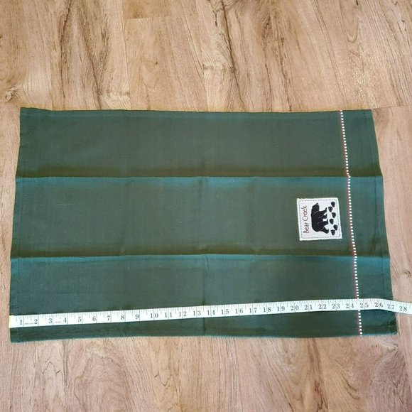 Bear Creek Hand Towel or Kitchen Towel, Forest Green, Bear Applique, New no tags - Picture 6 of 6